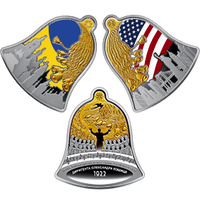 Введена в обіг монета Набір із трьох срібних монет `Щедрик – колядка дзвонів` у футлярі