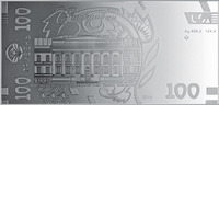 Реверс Сувенірна банкнота зі срібла номіналом 100 гривень зразка 2014 року