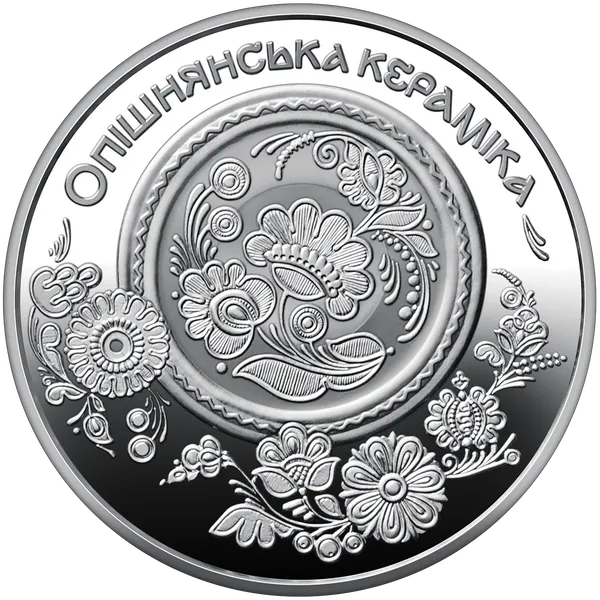 Реверс монеты 'Опошнянская керамика' в сувенирной упаковке