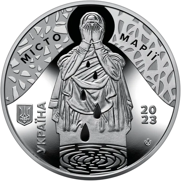 Obverse Memorial Medal `Mariupol Drama Theater is a place of unspeakable pain
