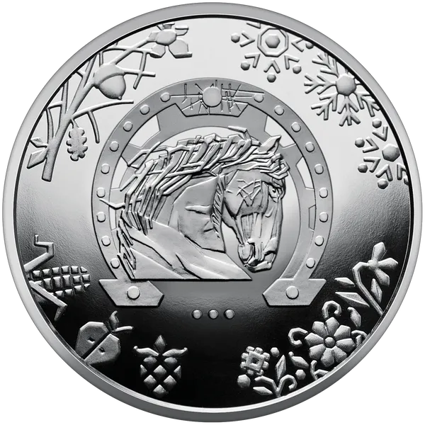 Реверс монети "Рік Коня" у сувенірному пакованні