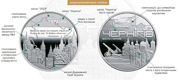 Пам`ятна медаль `Місто героїв - Чернігів` 1