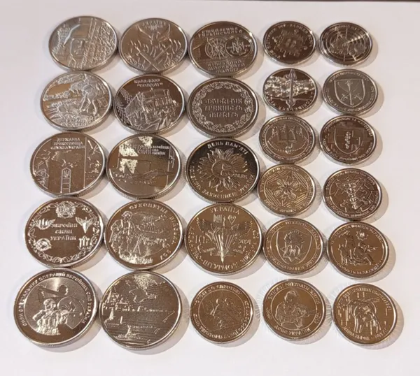 Серія "Збройні Сили України"2018-2025.Лот 27 монет UNC 1