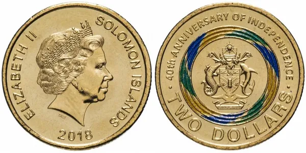 Продам ювілейну монету Соломонових островів "40 років незалежності" 2 долари за 2018 рік 1