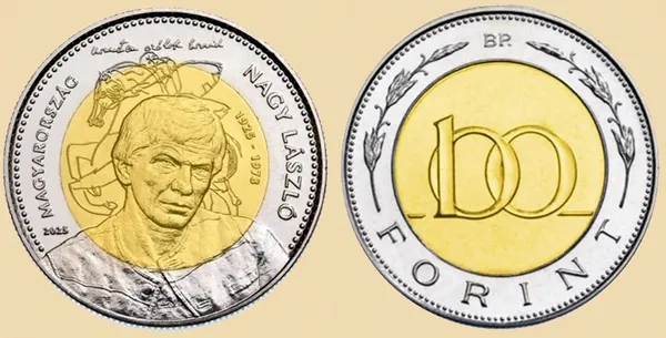 Продам пам'ятну монету Угорщини 2025 р. 100 форинтів, присвячену поетові Ласло Надю, якому у 2025 роцi виповнилось би 100 років 1