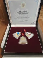 Продам пам'ятну монету Набір із трьох срібних монет “Щедрик – колядка дзвонів” у футлярі (срібло), 2023 р.