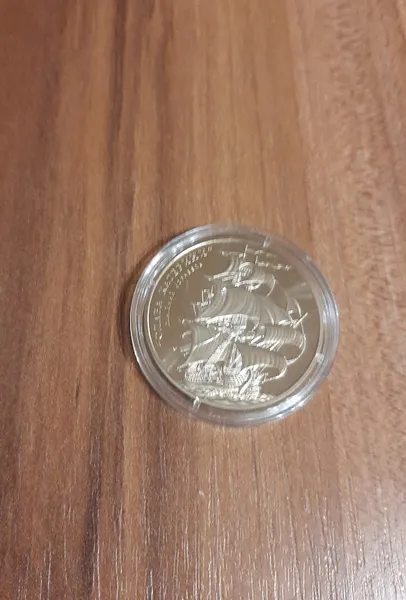 Продам памятную монету Линейный корабль `Слава Екатерины` (нейзильбер) , 2013 г. 1